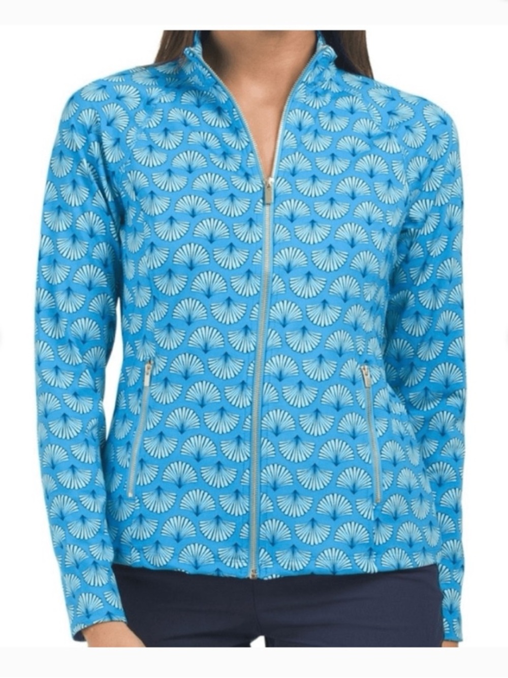 NWT Sigrid Olsen Women’s Golf Tennis Full Zip Jacket UPF 50 Teal Shell Jacket